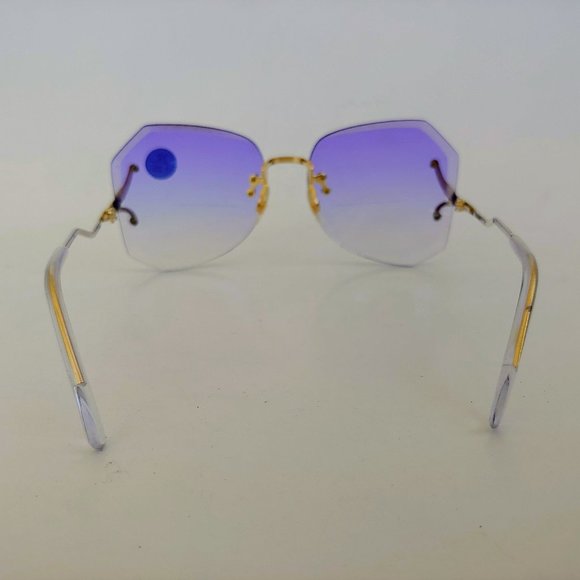 NWT Vintage 90's Lady Small Dia-Cut Bi-Focal Reading Sunglasses +3.25 (Blue) - Picture 3 of 4